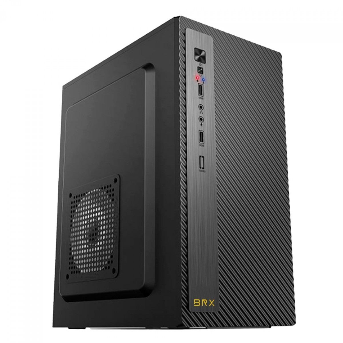 Gabinete Office BRX A12, Mini Tower, M-ATX, sem Fans- Preto