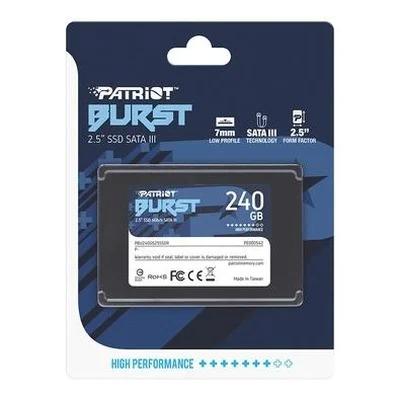 SSD SATA III 240GB Patriot Burst, 2.5", Leitura 450 MB/S, Gravação 320 MB/S