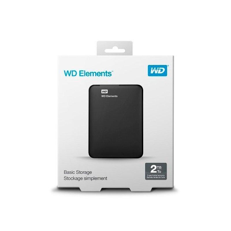 HARD DISK EXTERNO 2TB, USB 3.0,  WESTERN DIGITAL ELEMENTS PRETO