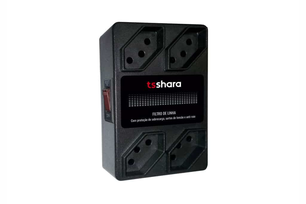 FILTRO DE LINHA PROTETOR ANTI RAIO 4 TOMADAS 10A BIVOLT - TS SHARA