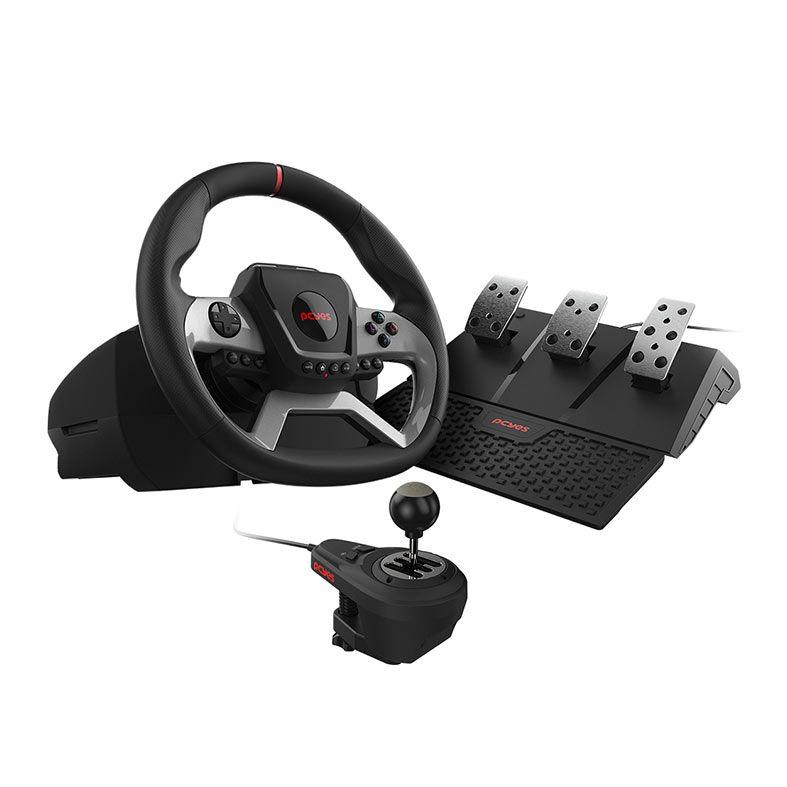 VOLANTE GAMER PCYES W270 P/ PC, XBOX E PS4 COM PEDAIS E CAMBIO