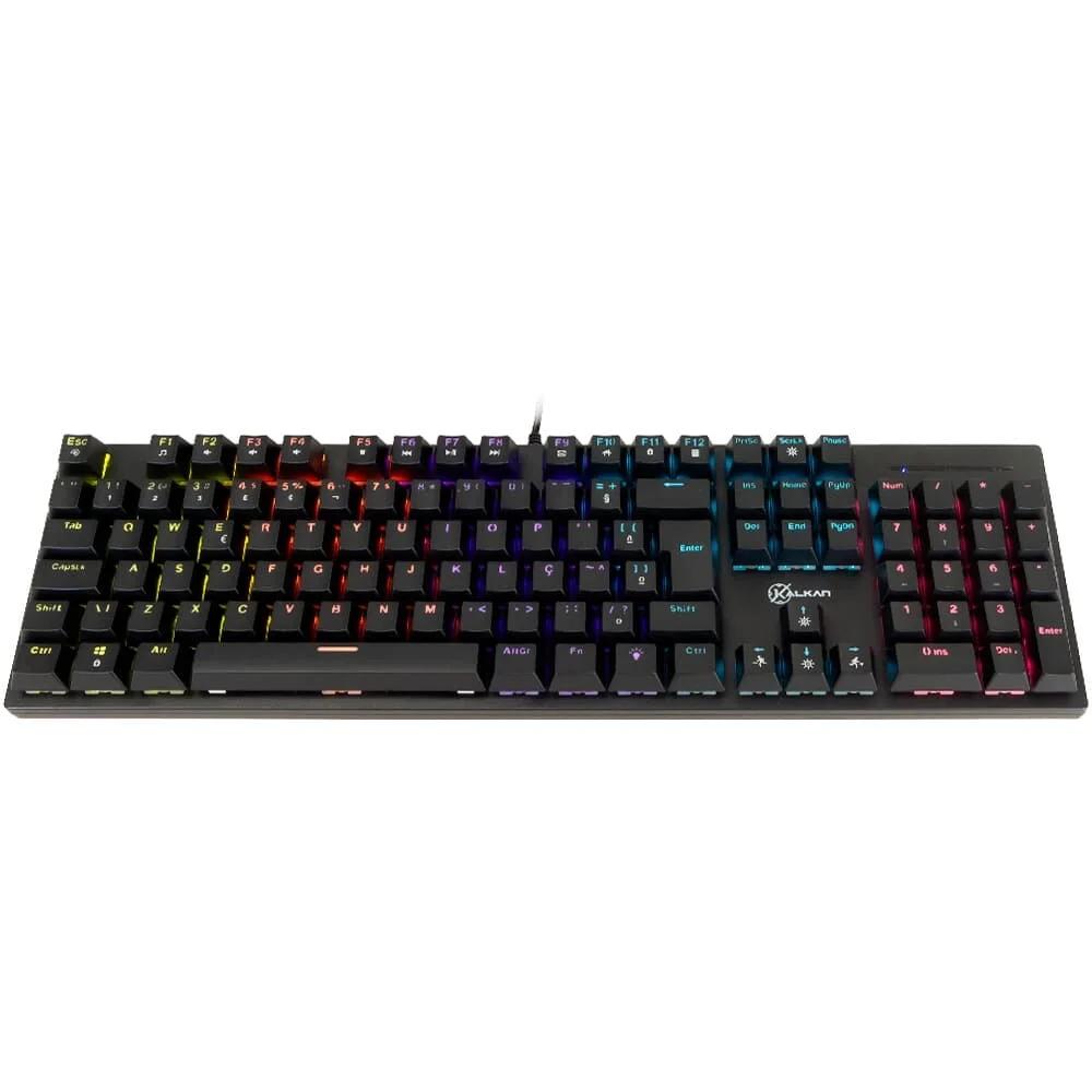 TECLADO GAMER MECANICO KALKAN LOKI 100% RGB SWITCHES YH MARROM USB ABNT2 PRETO - KLK00013