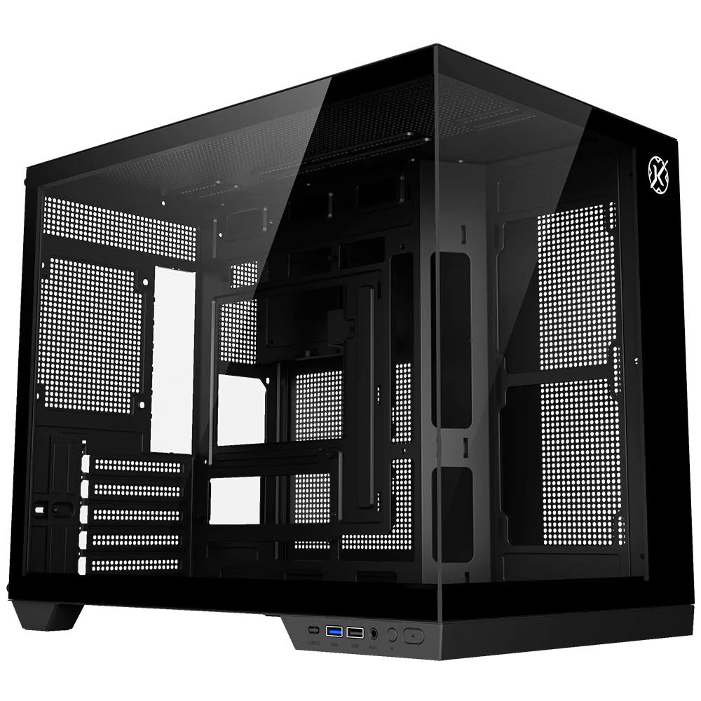 GABINETE GAMER KALKAN SAGA MICRO ATX VIDRO TEMPERADO S/ FONTE S/ FAN - PRETO