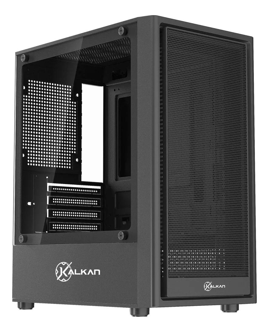 GABINETE GAMER KALKAN VERSIR FLOW MICRO ATX VIDRO TEMPERADO S/ FONTE S/ FAN  PRETO