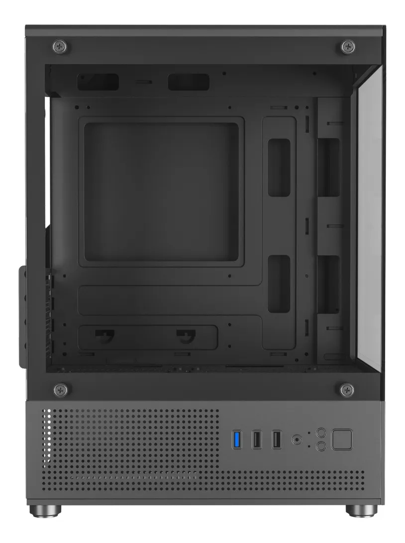 GABINETE GAMER HAKON MICRO ATX VIDRO TEMPERADO DUPLO S/ FONTE S/ FAN PRETO