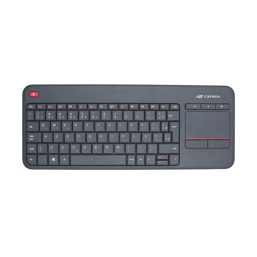 TECLADO SEM FIO COM TOUCHPAD P/ TV C3 TECH - PRETO