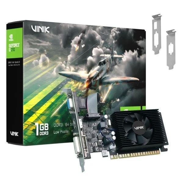 PLACA DE VIDEO NVIDIA GEFORCE G 210 1GB DDR3 64 BIT VINIK LOW PROFILE SINGLE FAN GPUVK2101GBLP