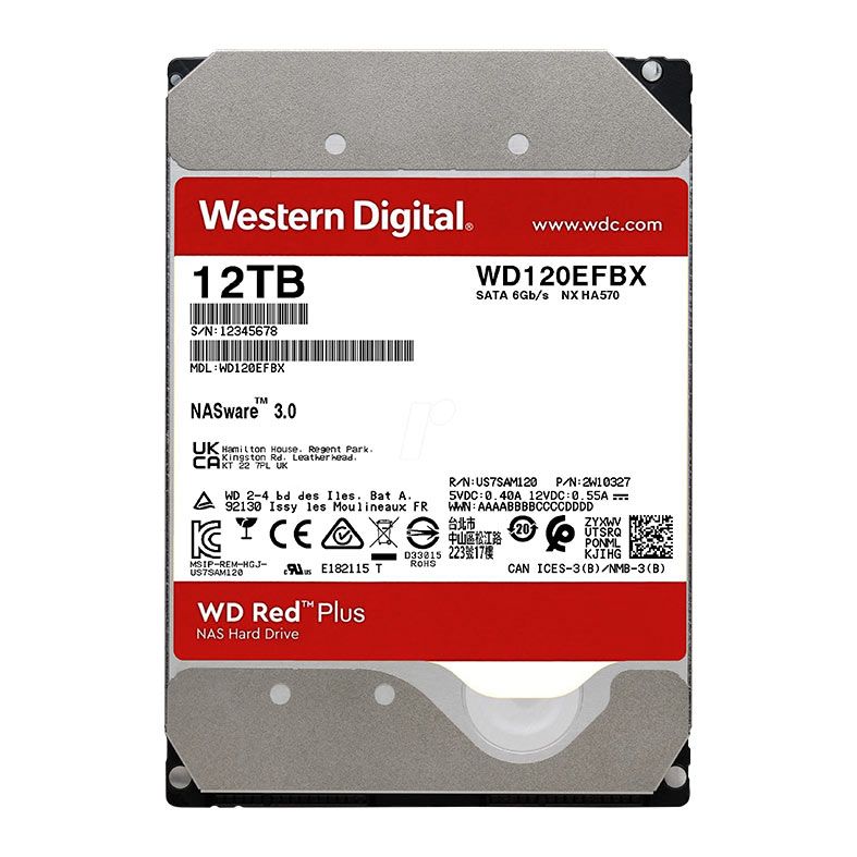 HARD DISK SATA III 12TB 7200RPM 512MB WD RED PLUS NAS WD120EFGX