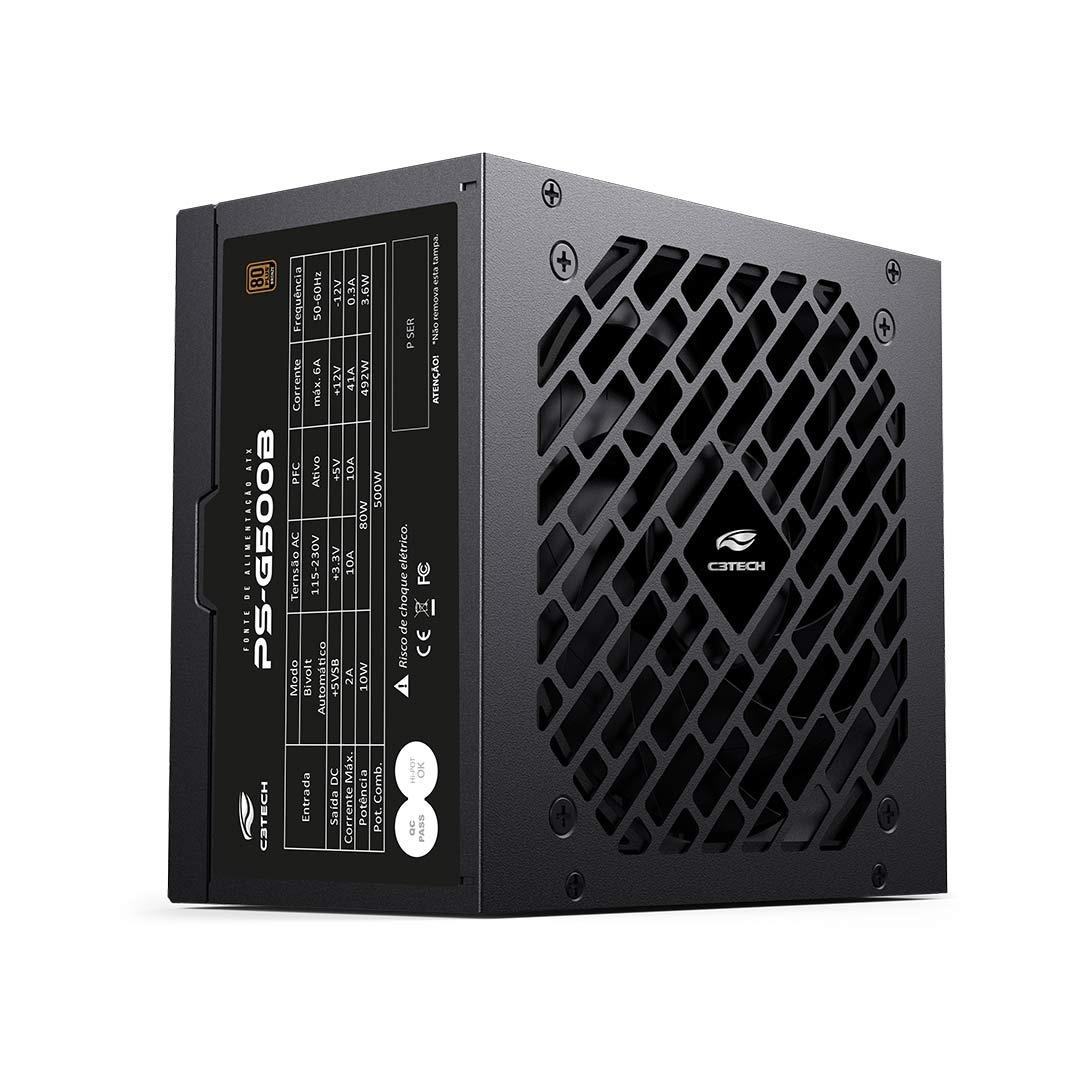 Fonte ATX 500W 24 Pinos (P.real) PS-G500B 80+ Bronze sem Cabo - C3 Tech