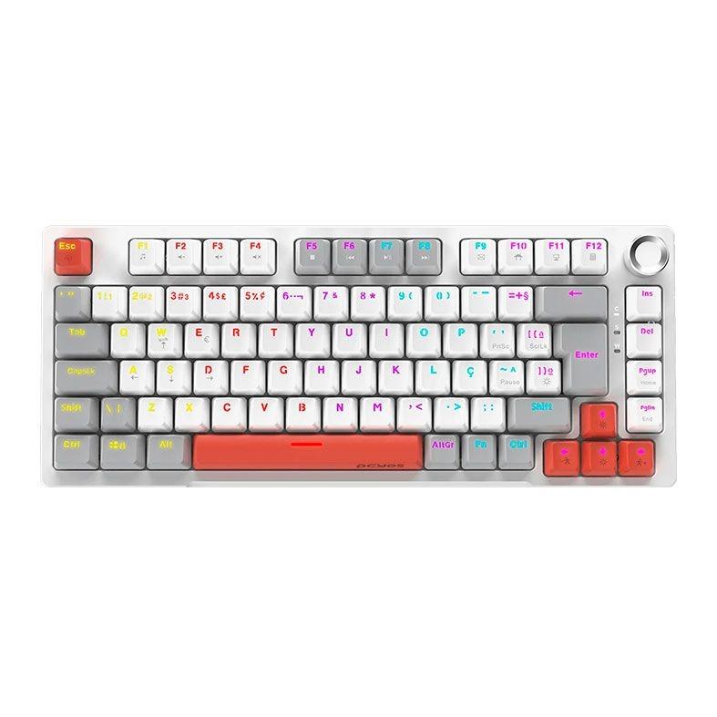 Teclado Mecânico 75% PCYes Arkeum - Branco - Switch Blue - AKWG75BBR