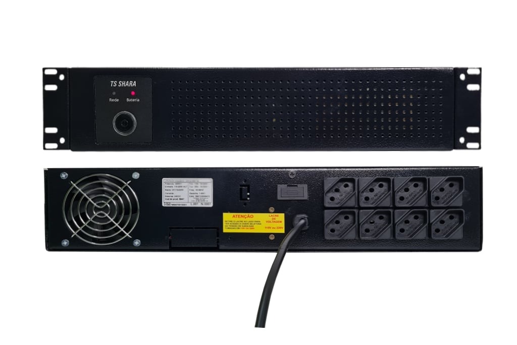 NOBREAK TS SHARA UPS RACK 2U, SENOIDAL UNIVERSAL 1500VA BIV/BIV 2BS 12V 7AH EXPANSÃO AUTONOMIA