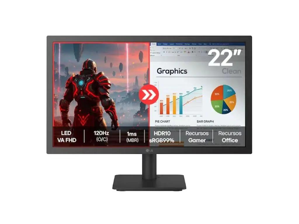 Monitor LG Gamer 22" FHD VA 120Hz 1ms HDMI HDR10 - 22U403A-B.AWZM