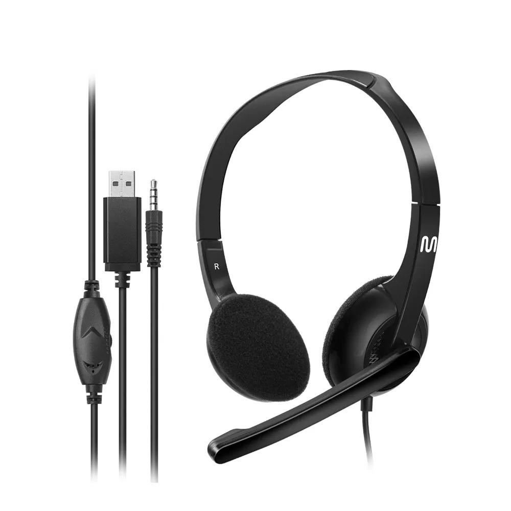 Headset com Microfone HF250 com Fio, 150cm, Conexão P3 + USB, Preto, PH467 - Multilaser