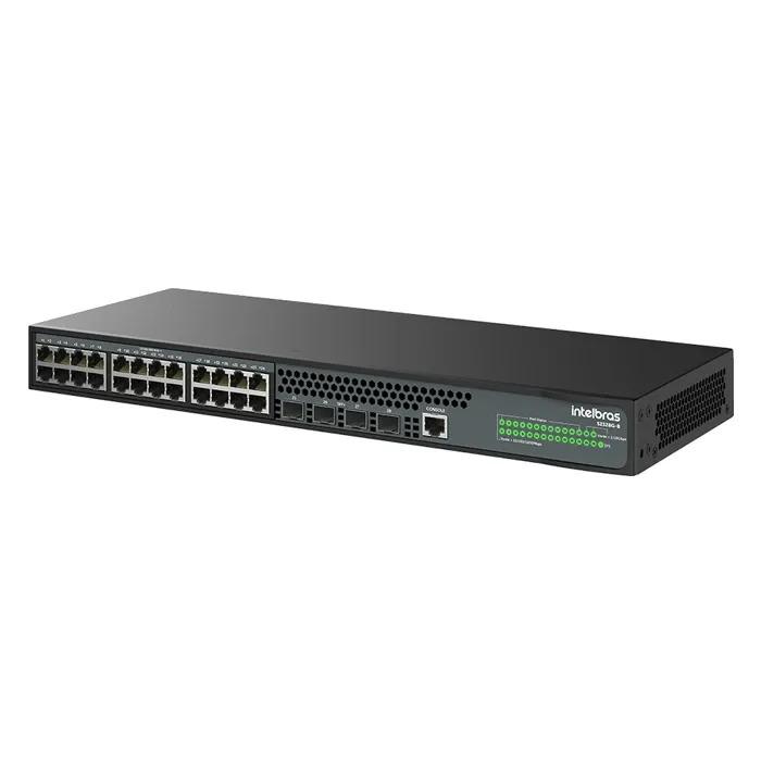 SWITCH INTELBRAS GERENCIAVEL S2328G-B 24 PORTAS GIGABIT, 4 PORTAS SFP+ 10GBPS