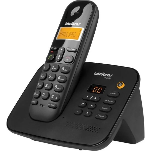 TELEFONE SEM FIO INTELBRAS TS 3130 COM SECRETÁRIA ELETRONICA - PRETO