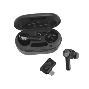 FONE DE OUVIDO JBL QUANTUM TWS, BLUETOOTH, CANCELAMENTO DE RUÍDO ADAPTATIVO, PRETO-JBLQUANTUMTWSBLK