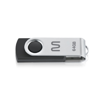 PEN DRIVE 64GB TWIST 2 PRETO - MULTILASER