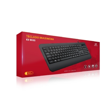 TECLADO USB KB-M100BK MULTIMIDIA PADRAO ABNT2 PRETO - C3TECH