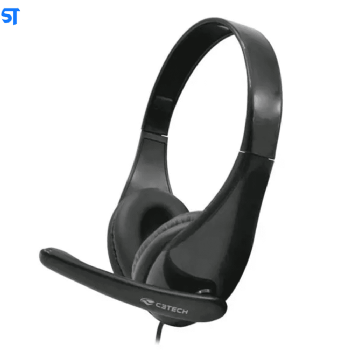 FONE DE OUVIDO COM MICROFONE PH-90BK PRETO - C3TECH