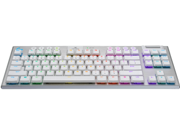TECLADO SEM FIO MECÂNICO GAMER LOGITECH G915 TKL, RGB, SWITCH GL TACTILE, LAYOUT US, BRANCO