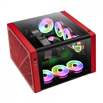 GABINETE GAMER ATX GAMDIAS NESO P1 BR, FULL TOWER, VIDRO TEMPERADO, S/ FANS - PRETO/VERMELHO