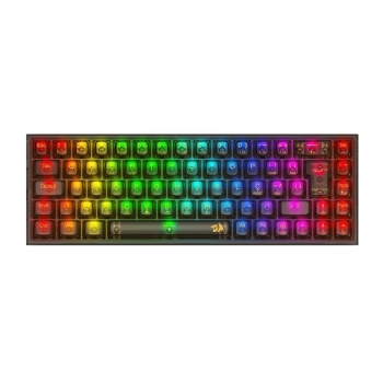 TECLADO GAMER MECANICO SEM FIO REDRAGON CASTOR PRO CLEAR, RGB, WIRELESS/BLUETOOTH, SWITCH CRYSTAL