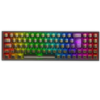 TECLADO GAMER MECANICO REDRAGON POLLUX PRO CLEAR, RGB, WIRELESS/BLUETOOTH, SWITCH CRYSTAL, ABNT2