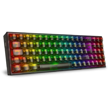 TECLADO GAMER MECANICO REDRAGON POLLUX PRO CLEAR, RGB, WIRELESS/BLUETOOTH, SWITCH CRYSTAL, ABNT2