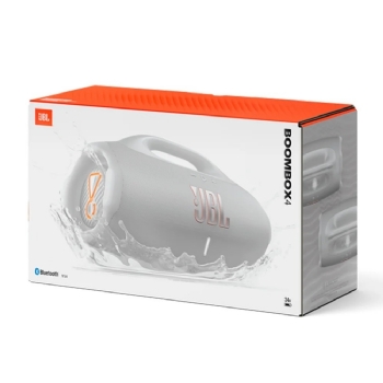 CAIXA DE SOM JBL BOOMBOX 4 PORTATIL BLUETOOTH, AI SOUND BOOST, ATÉ 34H, BRANCA - JBLBOOMBOX4WHTBR