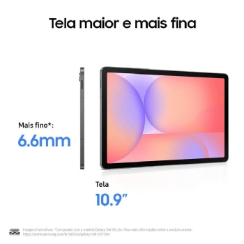 TABLET SAMSUNG GALAXY TAB S10 LITE WIFI 6, 128GB, 6GB RAM, TELA IMERSIVA DE 10,9" 90HZ, CINZA