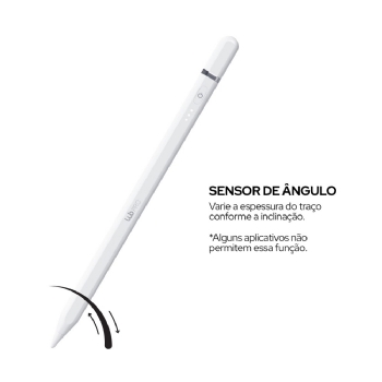 CANETA PENCIL PRO WB PARA IPAD BRANCA COM PALM REJECTION E SENSOR DE ÂNGULO COM ESTOJO CINZA