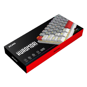 TECLADO GAMER MECANICO 60% PCYES KUROMORI WHITE GHOST, SWITCH BLUE, LED RAINBOW, BRANCO