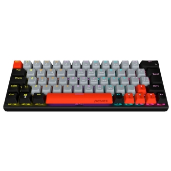 TECLADO GAMER MECANICO 60% PCYES KUROMORI BLACK VULCAN, SWITCH RED, LED RAINBOW, PRETO