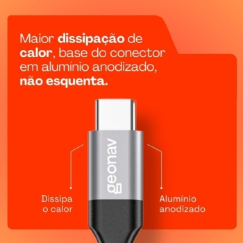 CABO GEONAV 4 EM 1 MULTIFUNCIONAL, 2X USB-C, USB-A, MICRO USB, NYLON TRANÇADO, 1,5 METROS, UCC10MIC