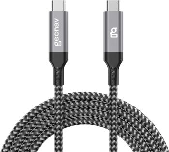 CABO GEONAV USB-C PARA USB-C, EM NYLON TRANÇADO, PRETO, 1,5 METROS, UCC07