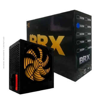 FONTE ATX 550W AUTOMÁTICA BRX COOLER AMARELO