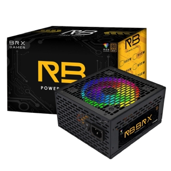 FONTE RGB BRX RAINBOW 650W 80 PLUS BIVOLT AUTOMÁTICA PFC ATIVO