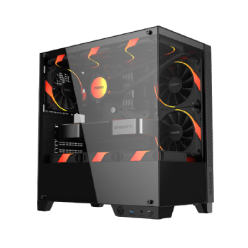 GABINETE GAMER FORCEFIELD TWR PRETO VULCAN