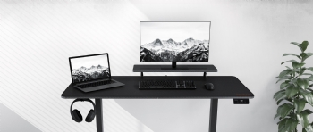 MESA GAMER ELÉTRICA COUGAR E-STAR 1,20M, AJUSTE DE ALTURA, SUPORTE P/ HEADSET - PRETA