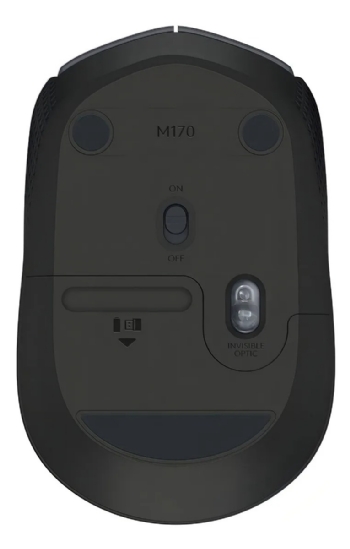 MOUSE SEM FIO LOGITECH M170 CINZA COM DESIGN AMBIDESTRO COMPACTO, CONEXÃO USB, PILHA INCLUSA