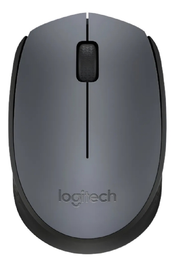 MOUSE SEM FIO LOGITECH M170 CINZA COM DESIGN AMBIDESTRO COMPACTO, CONEXÃO USB, PILHA INCLUSA