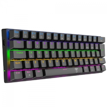 TECLADO GAMER MECANICO T-DAGGER ARENA PRETO RAINBOW SWITCH BROWN ABNT2