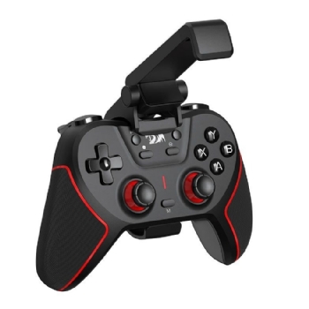 CONTROLE GAMER SEM FIO REDRAGON SEMPITEN G712 COM SUPORTE PARA CELULAR - PRETO E VERMELHO