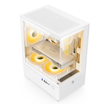 GABINETE GAMER BRX, TOWER BRANCO, 3 VENTOINHAS FIXAS C/ CONECTOR MOLEX, USB1.1, USB3.0 FALSA- R31W