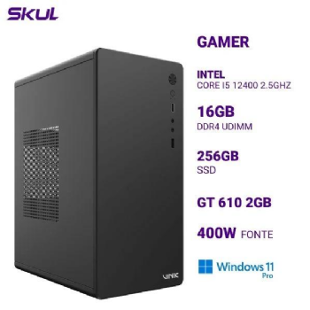 DESKTOP SKUL B500 I5-12400 2.5GHZ, 16GB DDR4, 256GB SSD, GT 610 2GB, FONTE 400W,  WINDOWS 11 PRO