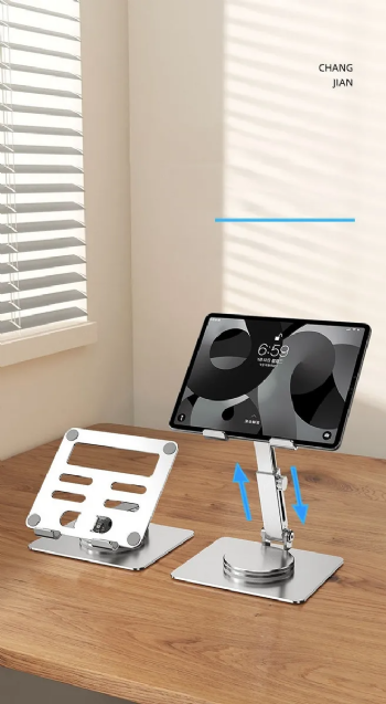 SUPORTE DE MESA PARA TABLET E CELULAR, PORTÁTIL, GIRATORIO 360º, PRF.767, GV CABOS