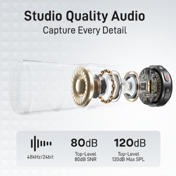 MICROFONE DE LAPELA SEM FIO MAONO WAVE T5 VERSÃO COMBO COMPLETO CAMERA, USB TIPO-C E LIGHTNING