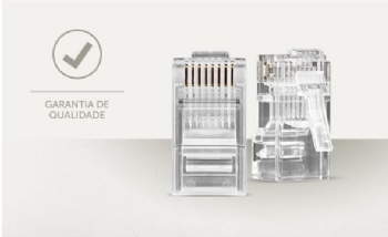 CONECTOR RJ45 MACHO CAT.5E CONEX 1000 VAZADO (EZ) 4568043 - INTELBRAS