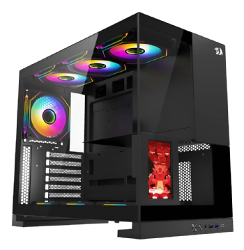 GABINETE GAMER REDRAGON ETERNAL PRO PRETO S/FAN COM TELA LCD CA-613B