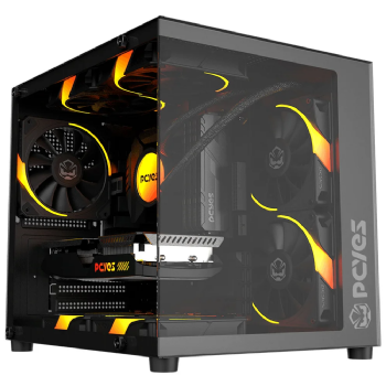GABINETE GAMER PCYES FORCEFIELD MINI BLACK VULCAN - GFFMNBV
